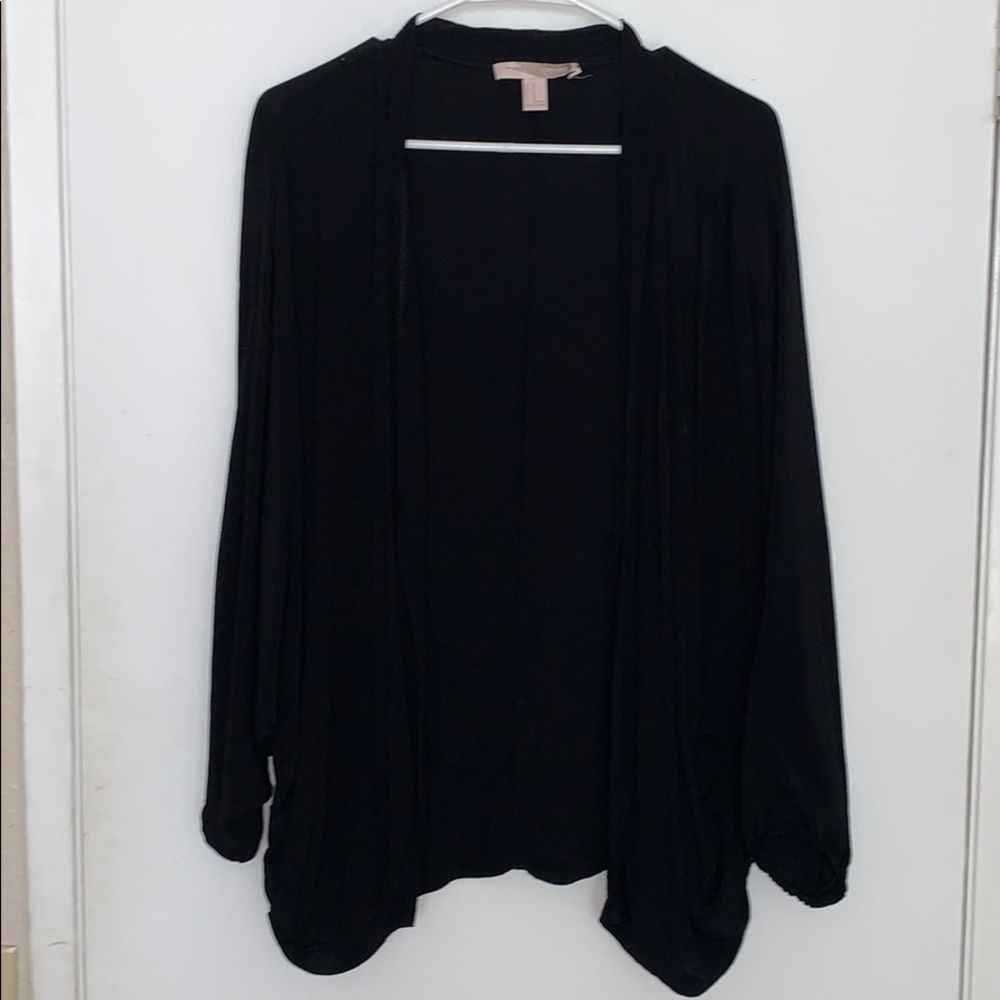 Black cinched sleeved cover up